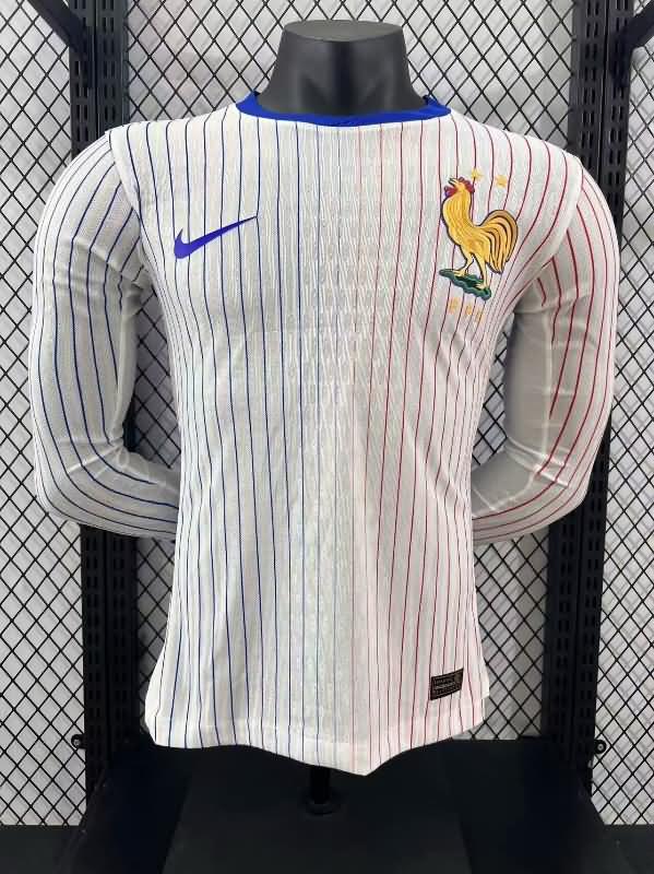 AAA(Thailand) France 2024 Away Long Sleeve Soccer Jersey (Player)