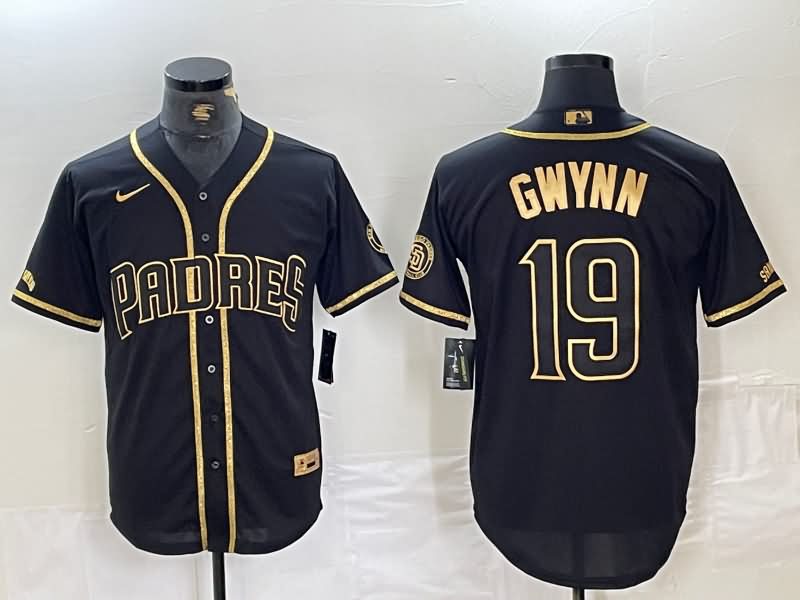 San Diego Padres Black Gold MLB Jersey 03