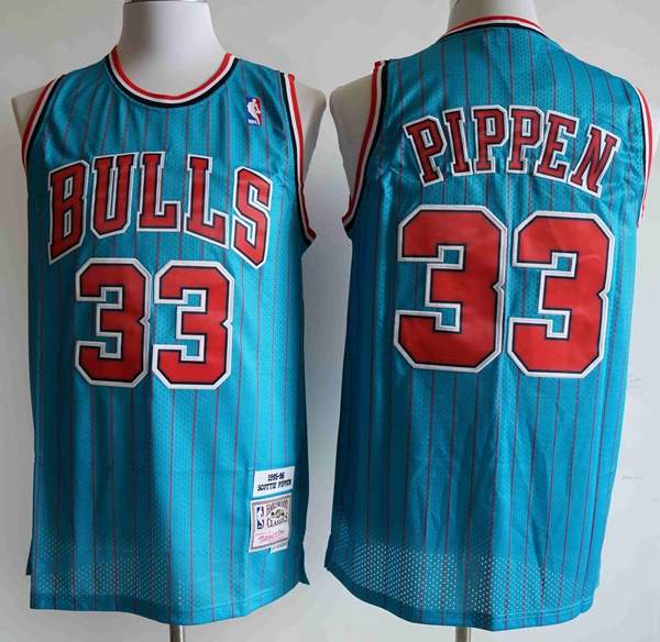 1995/96 Chicago Bulls PIPPEN #33 Blue Classics Basketball Jersey (Stitched)