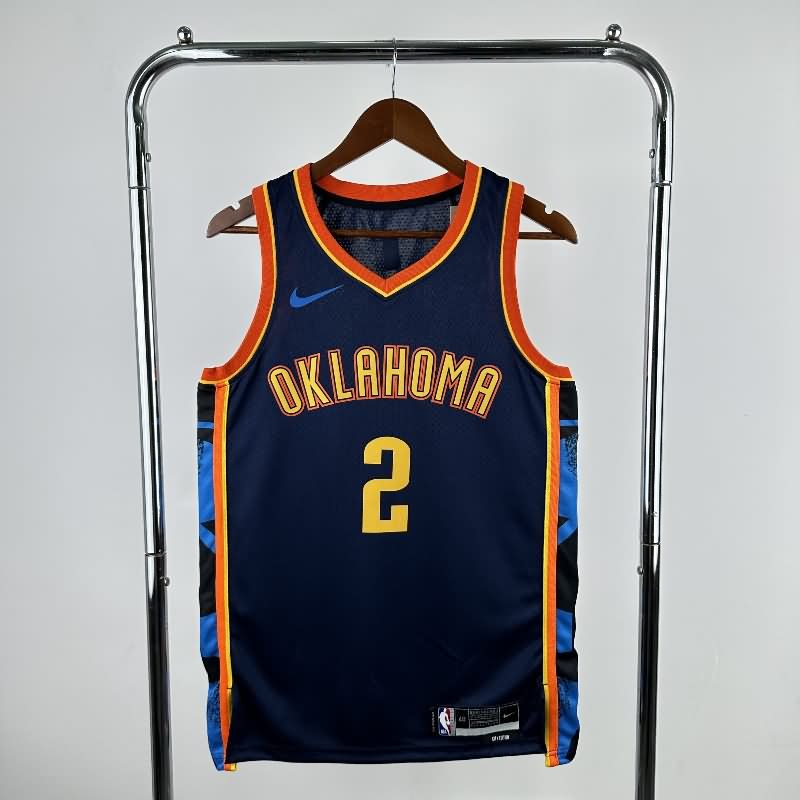 Oklahoma City Thunder 24/25 Dark Blue City Basketball Jersey (Hot Press)