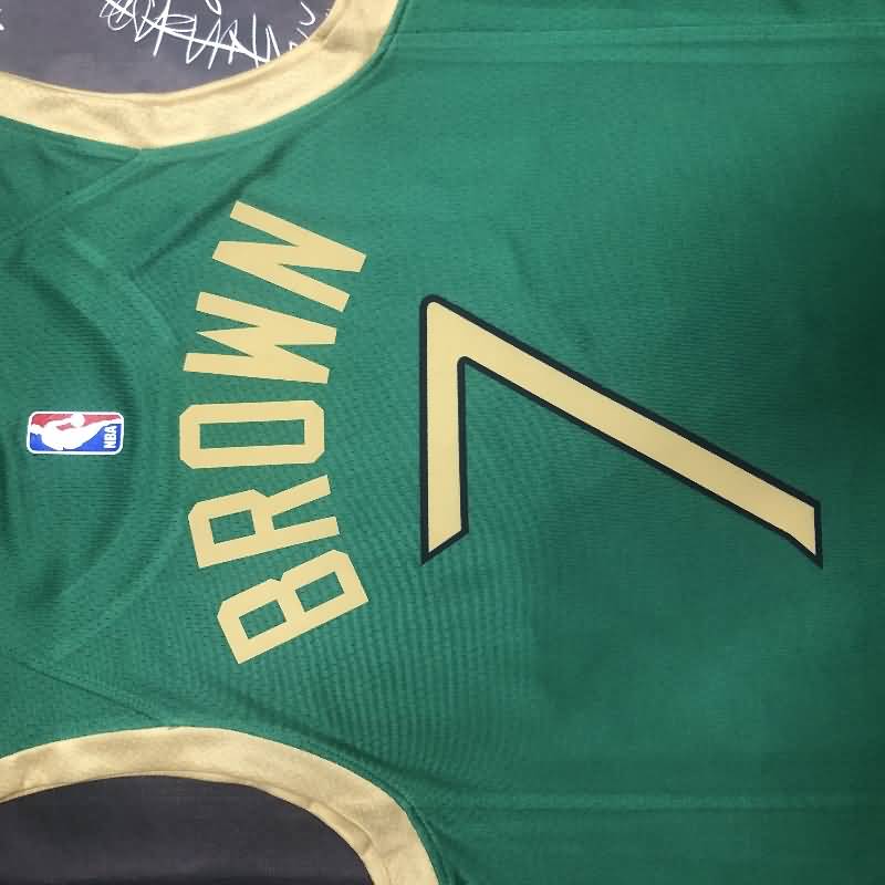 Boston Celtics 20/21 BROWN #7 Green City Basketball Jersey (Hot Press)