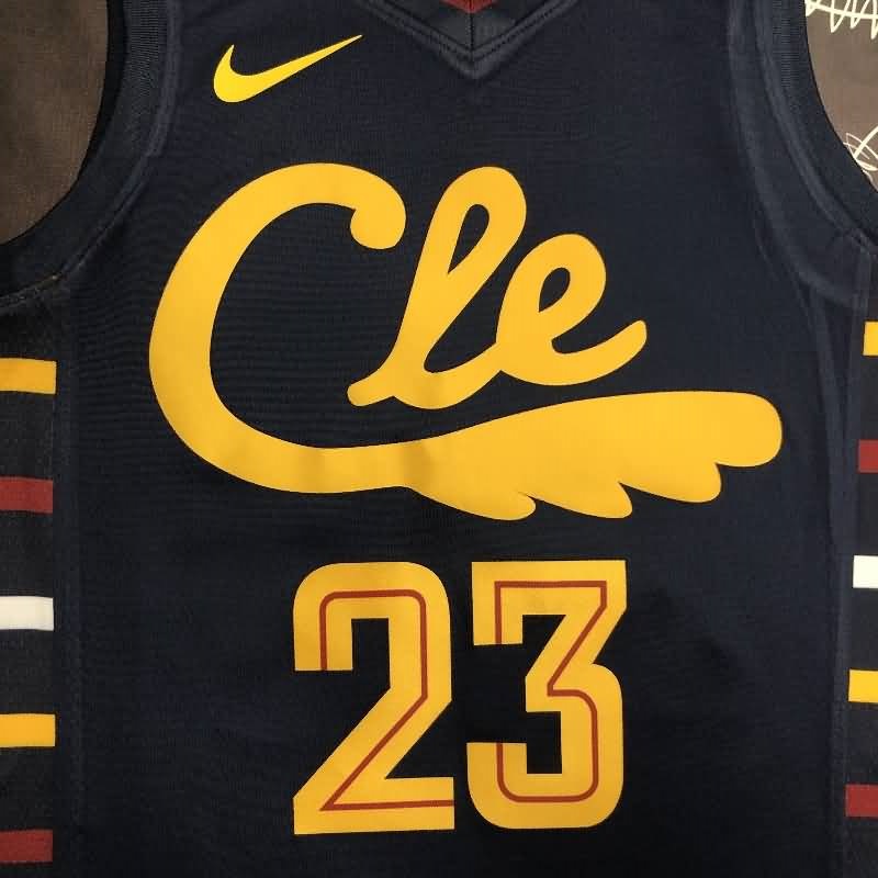 Cleveland Cavaliers JAMES #23 Dark Blue City Basketball Jersey (Hot Press)