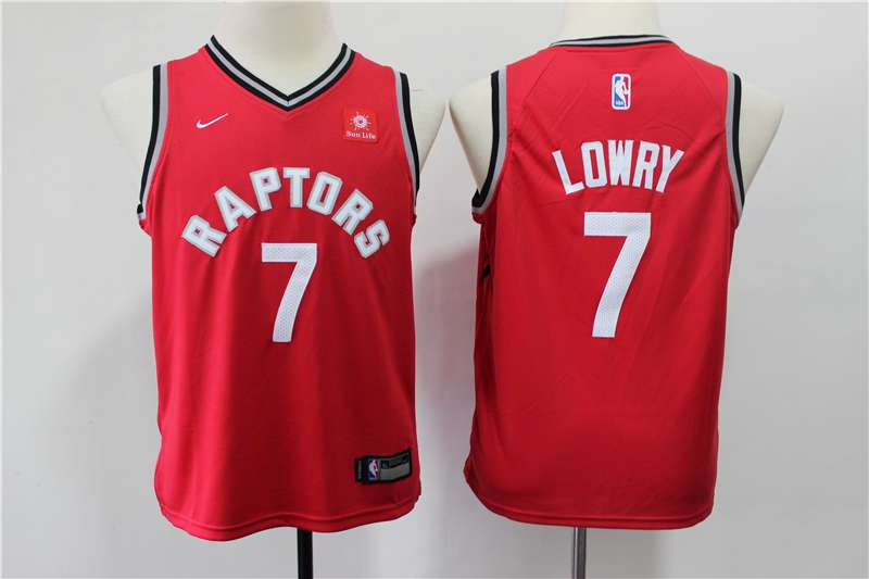 Young Toronto Raptors LOWRY #7 Red Basketball Jersey (Stitched)