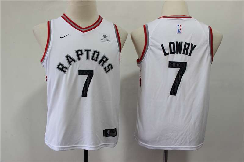 Young Toronto Raptors LOWRY #7 White Basketball Jersey (Stitched)