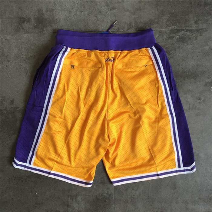 Los Angeles Lakers Just Don Yellow Basketball Shorts
