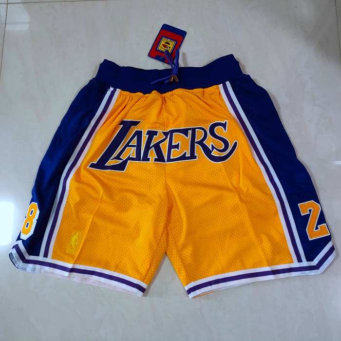 Los Angeles Lakers Just Don Yellow Basketball Shorts 02
