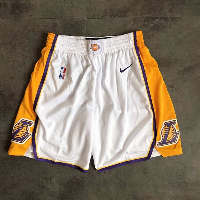 Los Angeles Lakers White Basketball Shorts