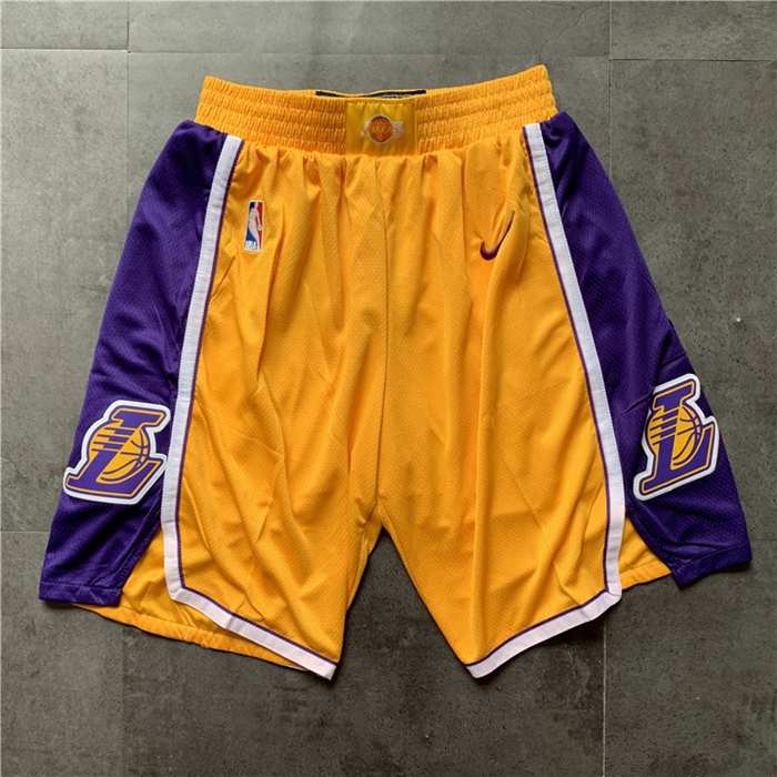 Los Angeles Lakers Yellow Basketball Shorts 02