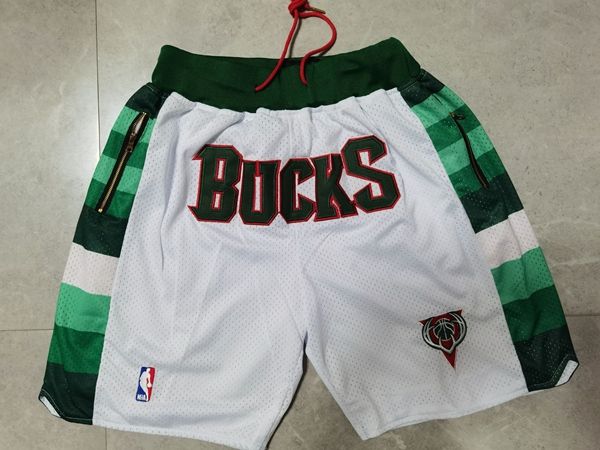 Milwaukee Bucks Just Don White Basketball Shorts : Wholesale Soccer ...