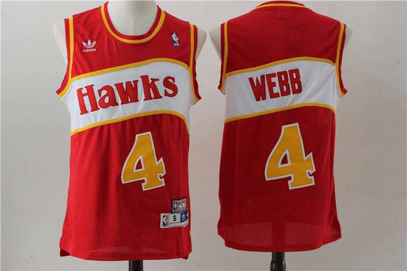 Atlanta Hawks WEBB #4 Red Classics Basketball Jersey (Stitched)