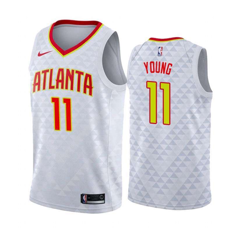 Atlanta Hawks YOUNG #11 White Basketball Jersey (Stitched)