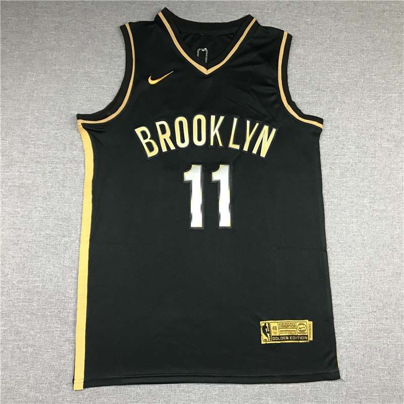 Brooklyn Nets 20/21 IRVING #11 Black Gold Basketball Jersey (Stitched)