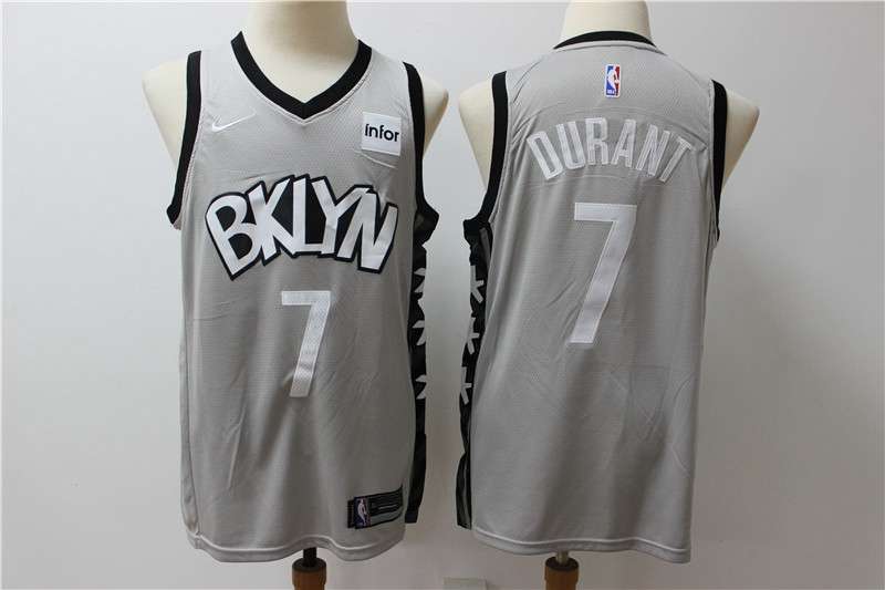 Brooklyn Nets 2020 DURANT #7 Grey Basketball Jersey (Stitched)