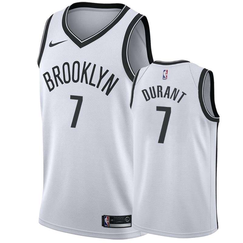 Brooklyn Nets DURANT #7 White Basketball Jersey (Stitched)