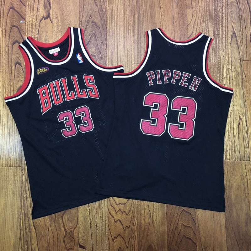 Chicago Bulls 97/98 PIPPEN #33 Black Finals Classics Basketball Jersey (Closely Stitched)
