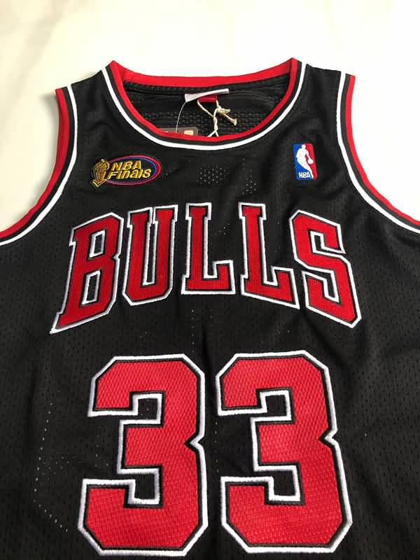 Chicago Bulls 1997/98 PIPPEN #33 Black Champion Classics Basketball Jersey (Closely Stitched)