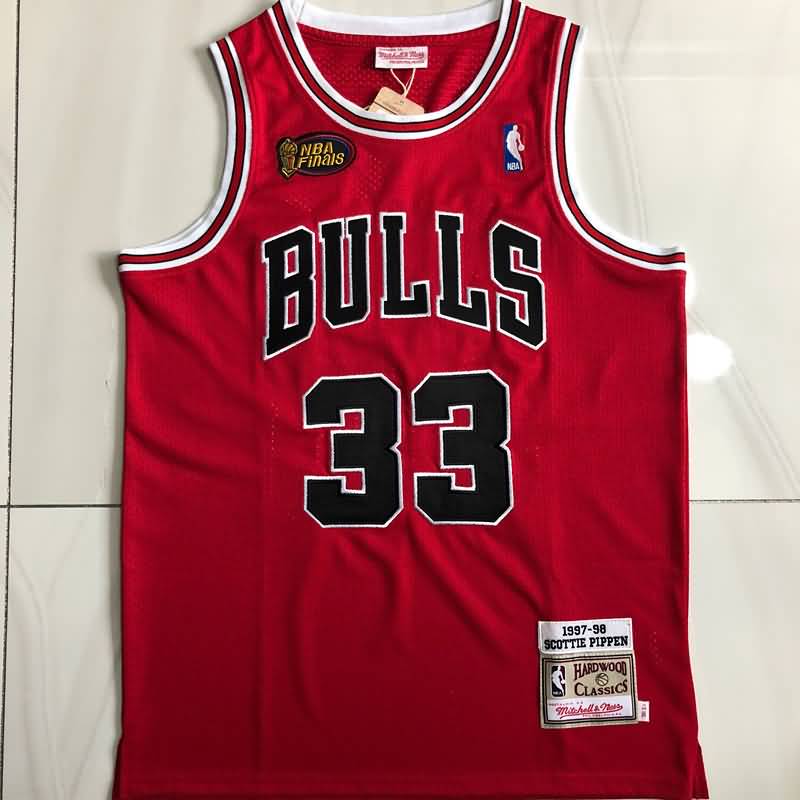 Chicago Bulls 1997/98 PIPPEN #33 Red Champion Classics Basketball Jersey (Closely Stitched)
