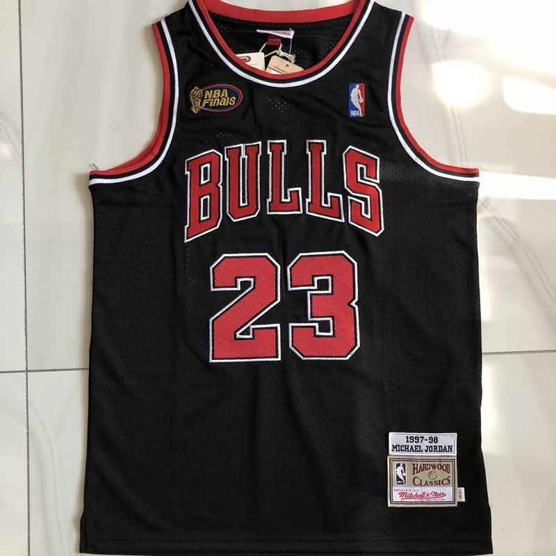 Chicago Bulls 1997/98 JORDAN #23 Black Finals Classics Basketball Jersey 02 (Closely Stitched)