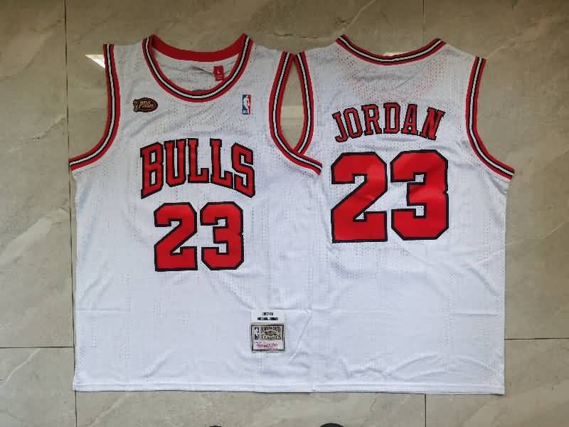 Chicago Bulls 1997/98 JORDAN #23 White Finals Classics Basketball Jersey (Stitched)