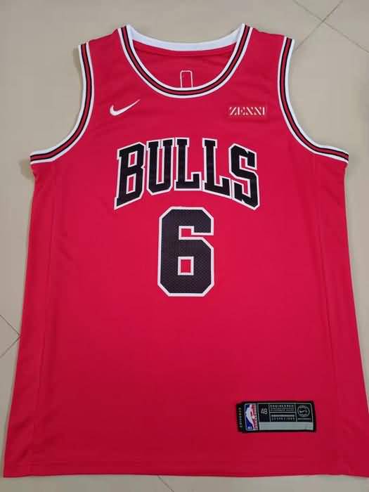 Chicago Bulls #6 CARUSO Red Basketball Jersey (Stitched)