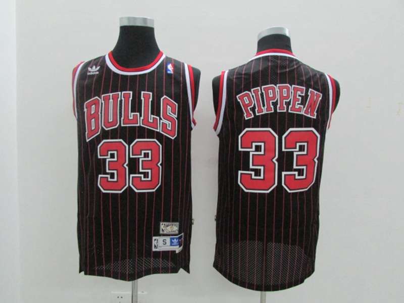 Chicago Bulls PIPPEN #33 Black Classics Basketball Jersey (Stitched) 02