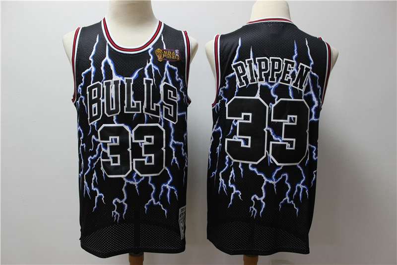 Chicago Bulls PIPPEN #33 Black Classics Basketball Jersey (Stitched) 03