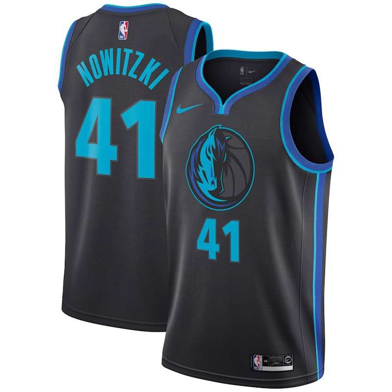 Dallas Mavericks NOWITZKI #41 Black City Classics Basketball Jersey (Stitched)