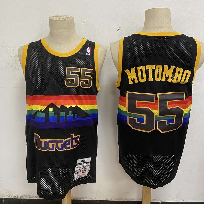 Denver Nuggets 91/92 MUTOMBO #55 Black Classics Basketball Jersey (Stitched)