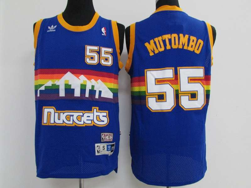 Denver Nuggets MUTOMBO #55 Blue Classics Basketball Jersey (Stitched)