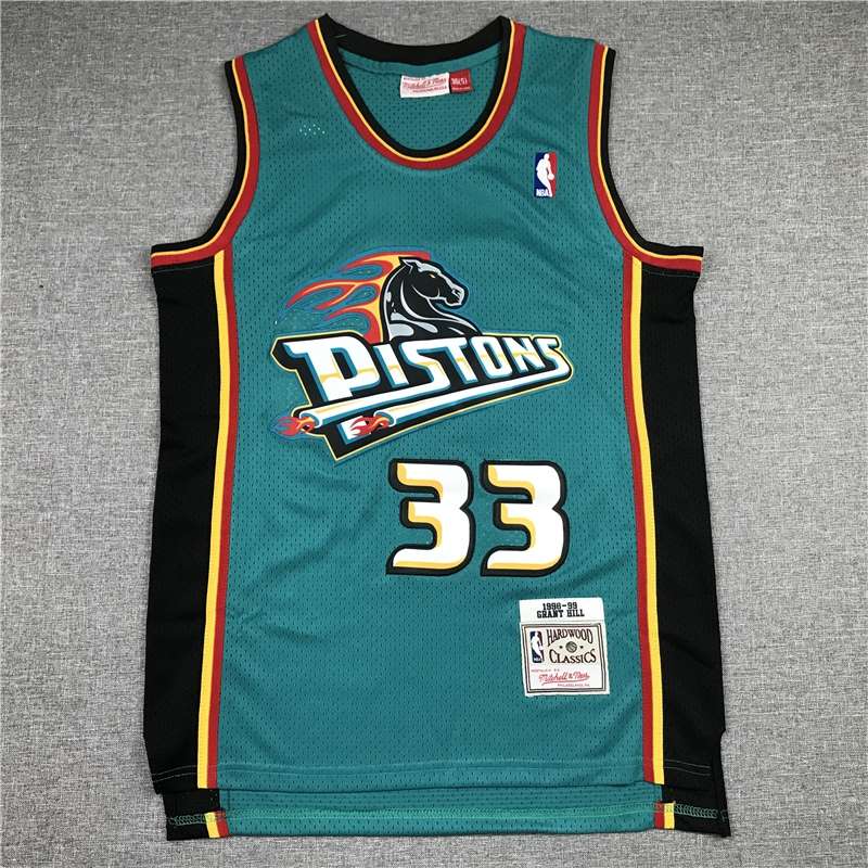 Detroit Pistons 98/99 HILL #33 Green Classics Basketball Jersey (Stitched)