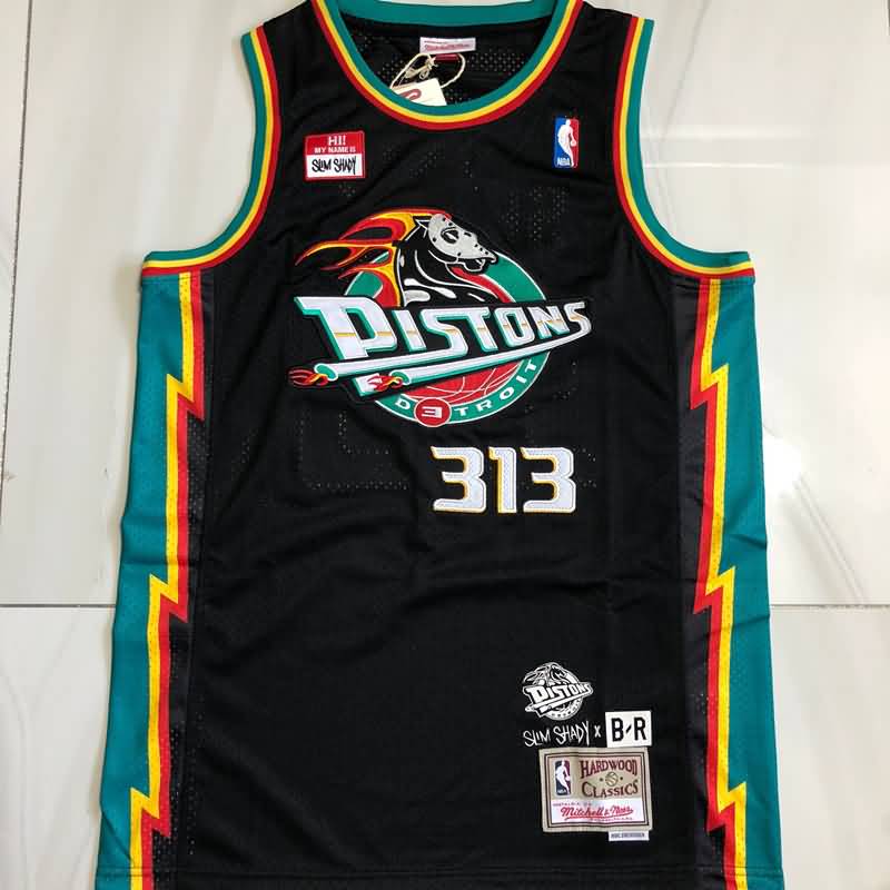 Detroit Pistons SHADY #313 Black Classics Basketball Jersey (Closely Stitched)