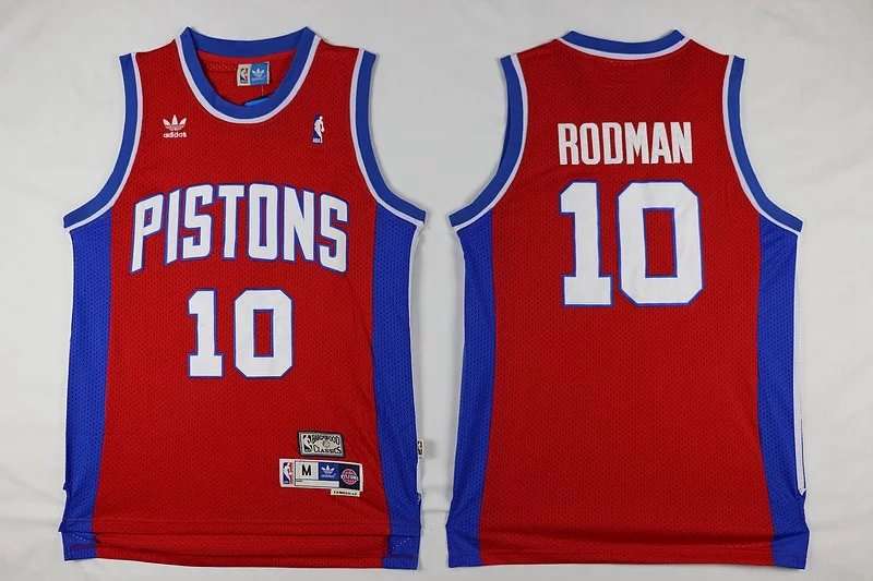 Detroit Pistons RODMAN #10 Red Classics Basketball Jersey (Stitched)