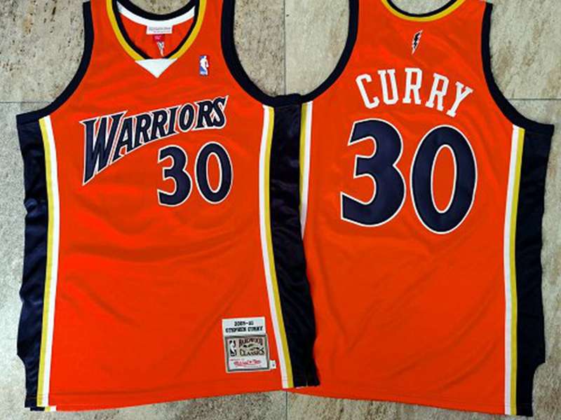 Golden State Warriors 09/10 CURRY #30 Orange Classics Basketball Jersey (Closely Stitched)