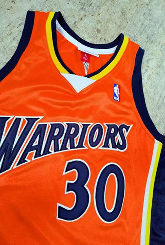 Golden State Warriors 09/10 CURRY #30 Orange Classics Basketball Jersey (Closely Stitched)