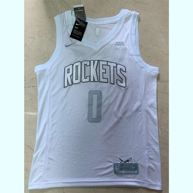 Houston Rockets 2020 WESTBROOK #0 White MVP Basketball Jersey (Stitched)