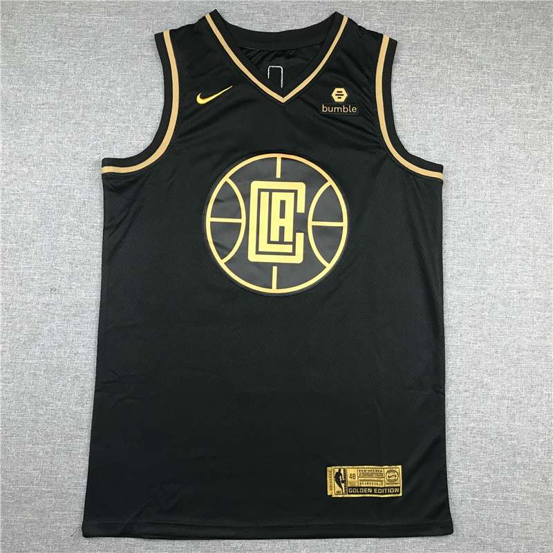 Los Angeles Clippers 2020 GEORGE #13 Black Gold Basketball Jersey (Stitched)
