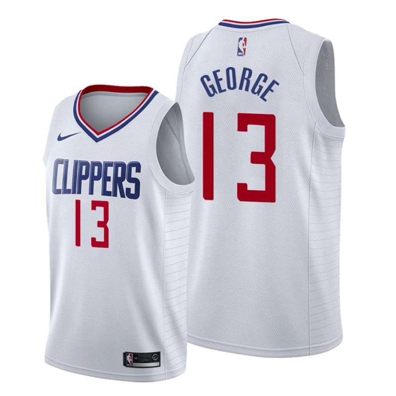 Los Angeles Clippers GEORGE #13 White Basketball Jersey (Stitched)