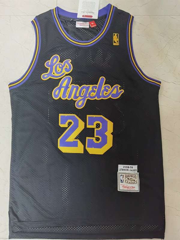 Los Angeles Lakers 08/09 JAMES #23 Black Classics Basketball Jersey (Stitched)