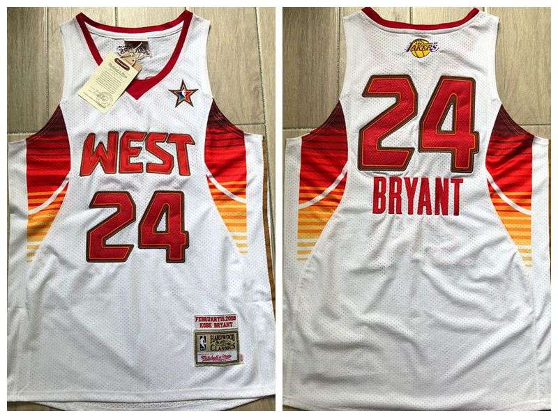 Los Angeles Lakers 2009 BRYANT #24 White ALL-STAR Classics Basketball Jersey (Closely Stitched)