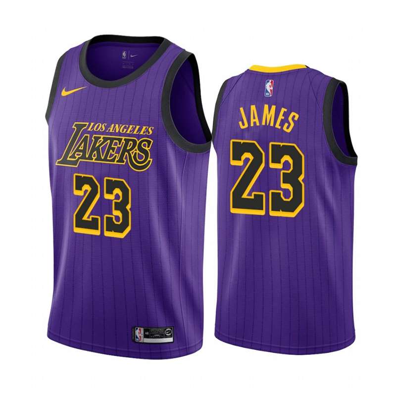 Los Angeles Lakers 2019 JAMES #23 Purple City Basketball Jersey (Stitched)