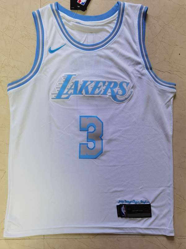 Los Angeles Lakers 20/21 DAVIS #3 White City Basketball Jersey (Stitched)