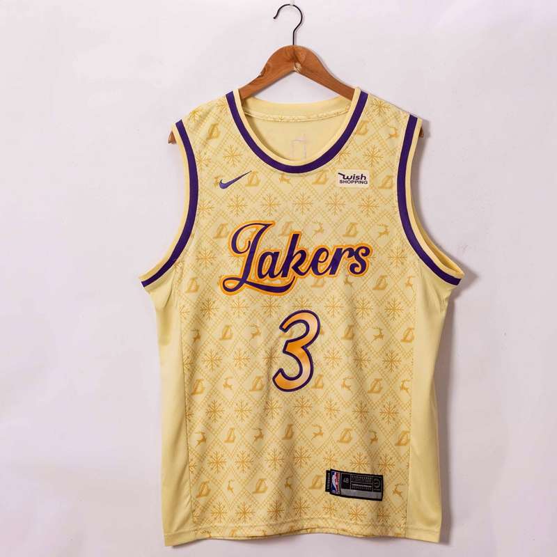 Los Angeles Lakers 20/21 DAVIS #3 Gold Basketball Jersey (Stitched)