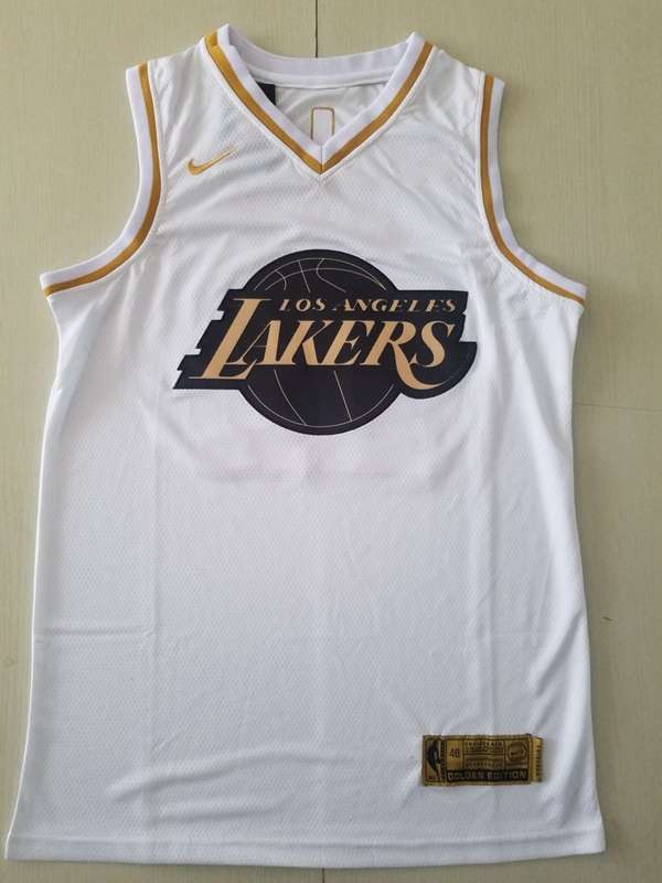 Los Angeles Lakers 2020 BRYANT #24 White Gold Basketball Jersey (Stitched)