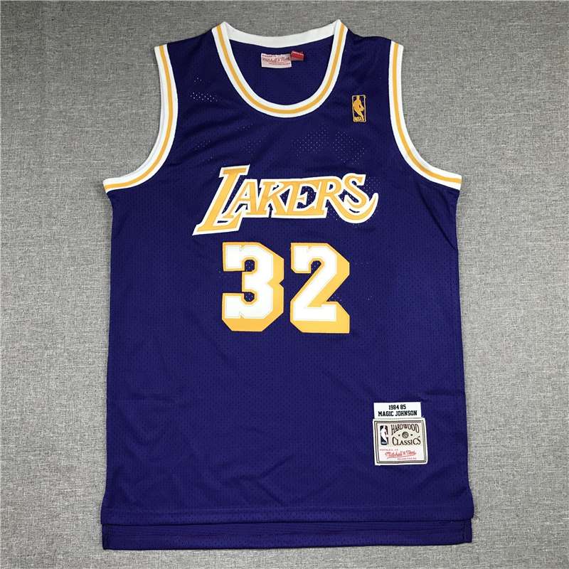 Los Angeles Lakers 84/85 JOHNSON #32 Purple Classics Basketball Jersey (Stitched)