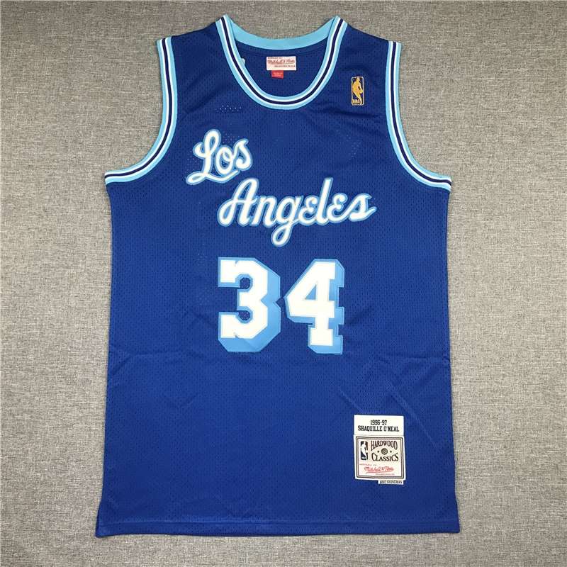 Los Angeles Lakers 96/97 ONEAL #34 Blue Classics Basketball Jersey (Stitched)