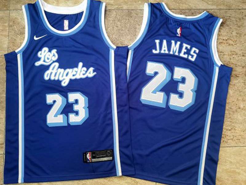 Los Angeles Lakers JAMES #23 Blue Basketball Jersey (Closely Stitched)