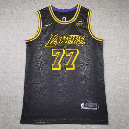 Los Angeles Lakers 24/25 DONCIC #77 Black Basketball Jersey (Stitched) 02