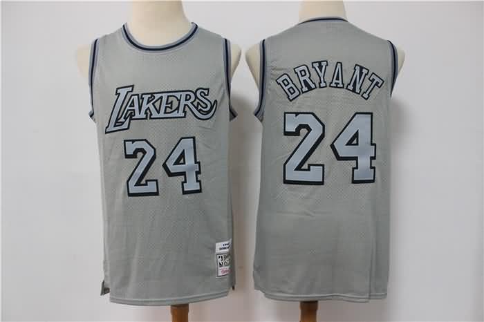 Los Angeles Lakers BRYANT #24 Grey Classics Basketball Jersey (Stitched)