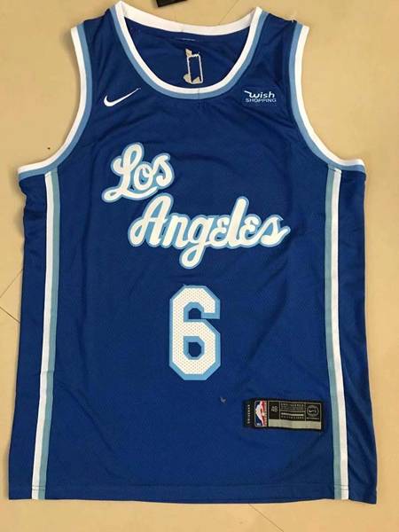 Los Angeles Lakers JAMES #6 Blue Basketball Jersey (Stitched)