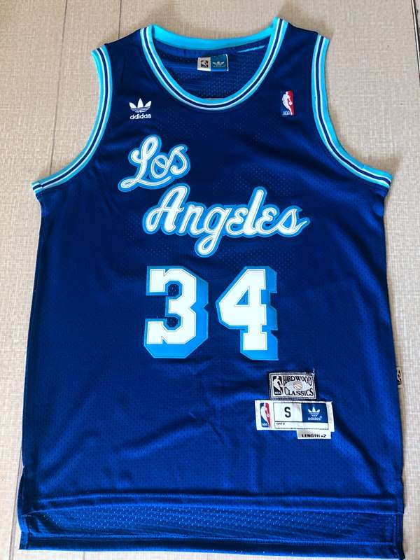 Los Angeles Lakers ONEAL #34 Blue Classics Basketball Jersey (Stitched)